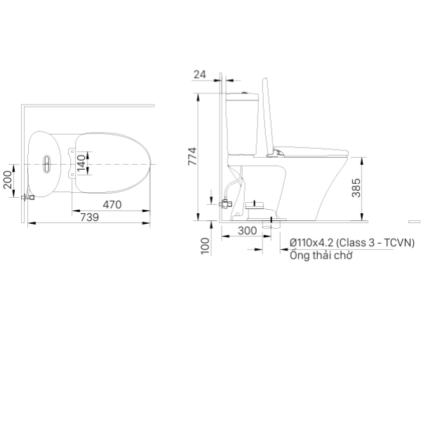 Bồn Cầu INAX C-700A/CW-S32VN Nắp Rửa Cơ - Ảnh 2