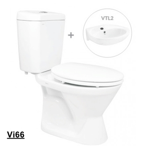 Bàn Cầu 2 Khối Viglacera Vi66 2023 Nắp Êm