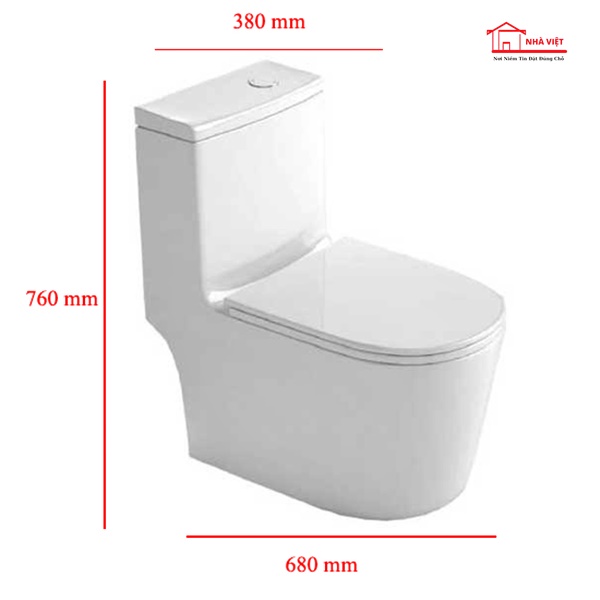 Bồn cầu ROY-2614X-S một khối Xả nhấn tiết kiệm nước, men chống bám bẩn, nắp rơi êm - Ảnh 2