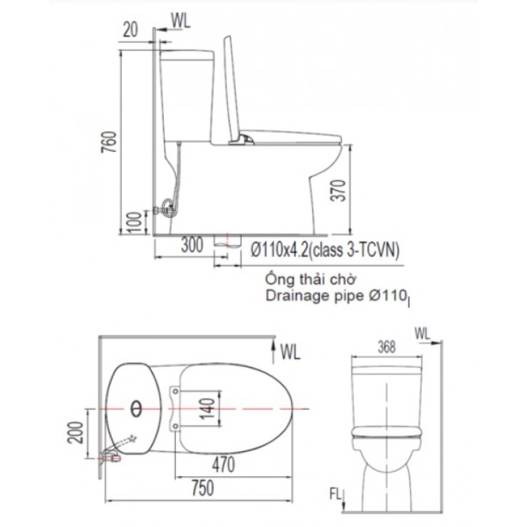 Bồn Cầu American Standard VF-2314 (VF-3395+VF-4013) - Ảnh 2