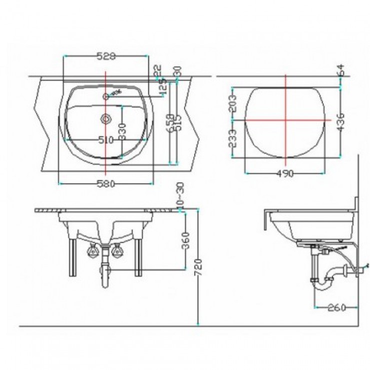 Chậu Rửa Mặt Âm Bàn Inax AL-2094V - Ảnh 2