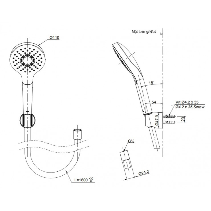 Tay Sen TOTO TBW01008A 1 Chế Độ - Ảnh 2