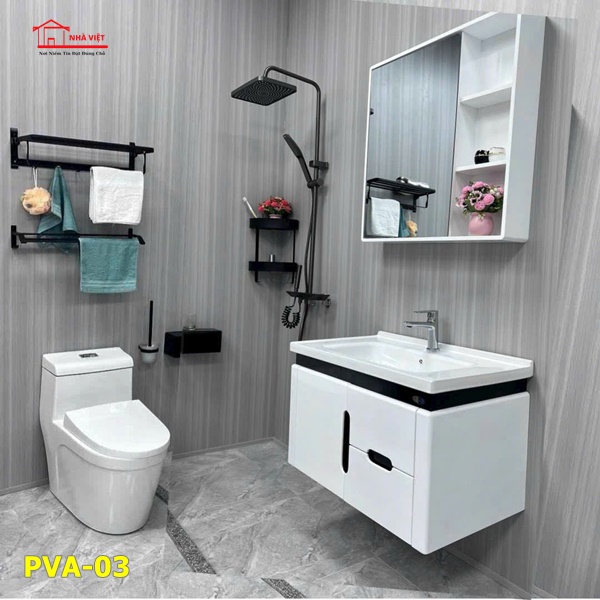 Bộ Tủ Chậu PVC 50×80 TK01 – Thiết Kế Hiện Đại, Chống Thấm, Giá Tốt