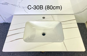 Lavabo Chậu Sứ Âm Bàn-Dương Vành C-30B ( 80cm )