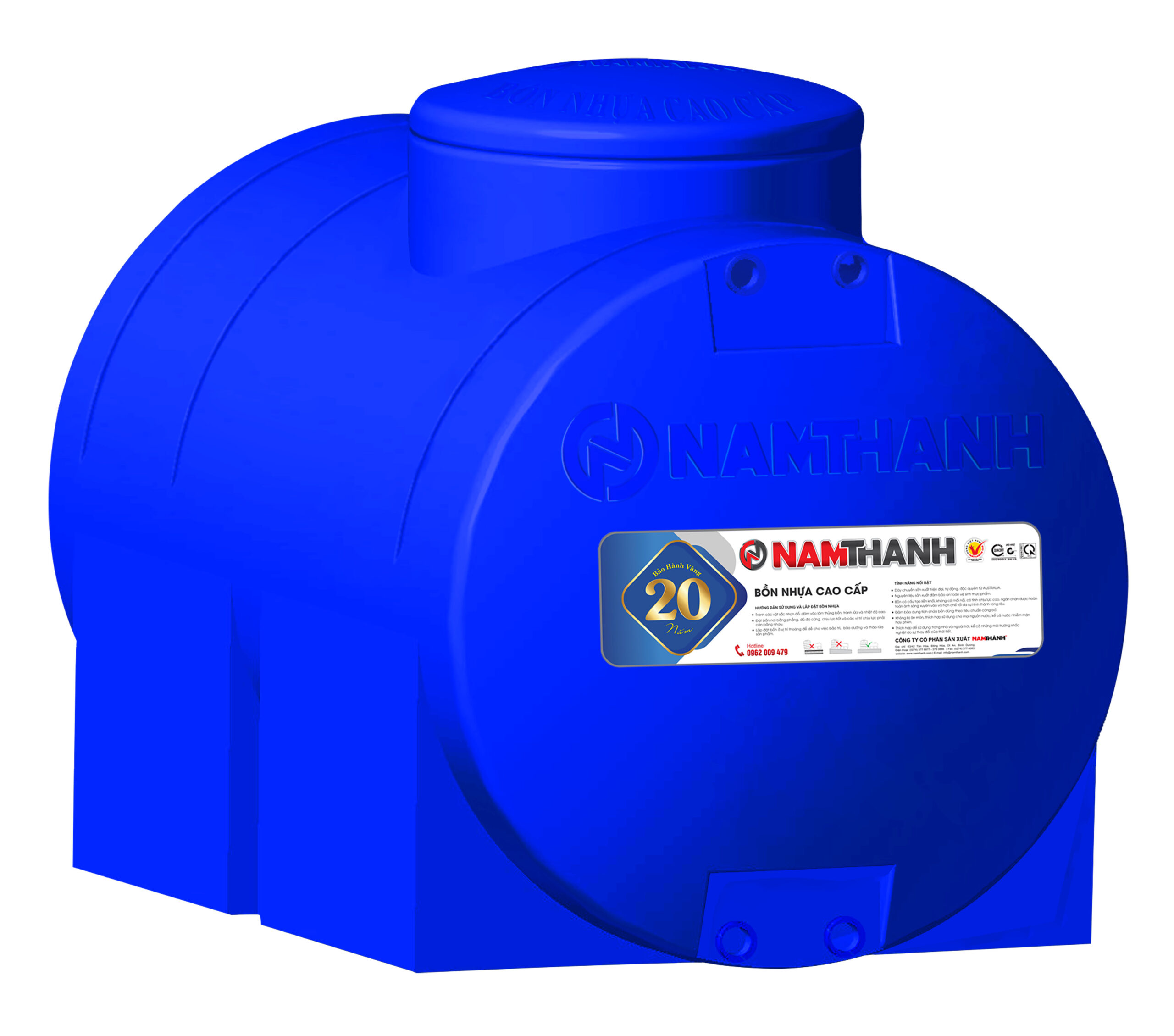 Bồn Nước Nhựa Tiêu Chuẩn 500 Lít Nằm Nam Thành