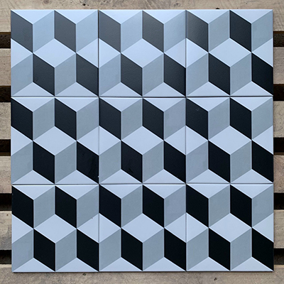 Gạch bông giả cổ 20×20 đẹp hình lập phương