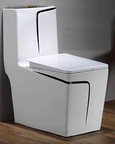 Bồn cầu khối cao cấp trắng viền đen
