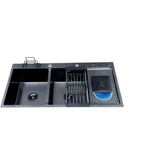 Chậu rửa chén Inox 2 ngăn lớn Nano 10048