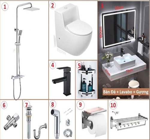 Combo bộ nhà tắm cao cấp 068