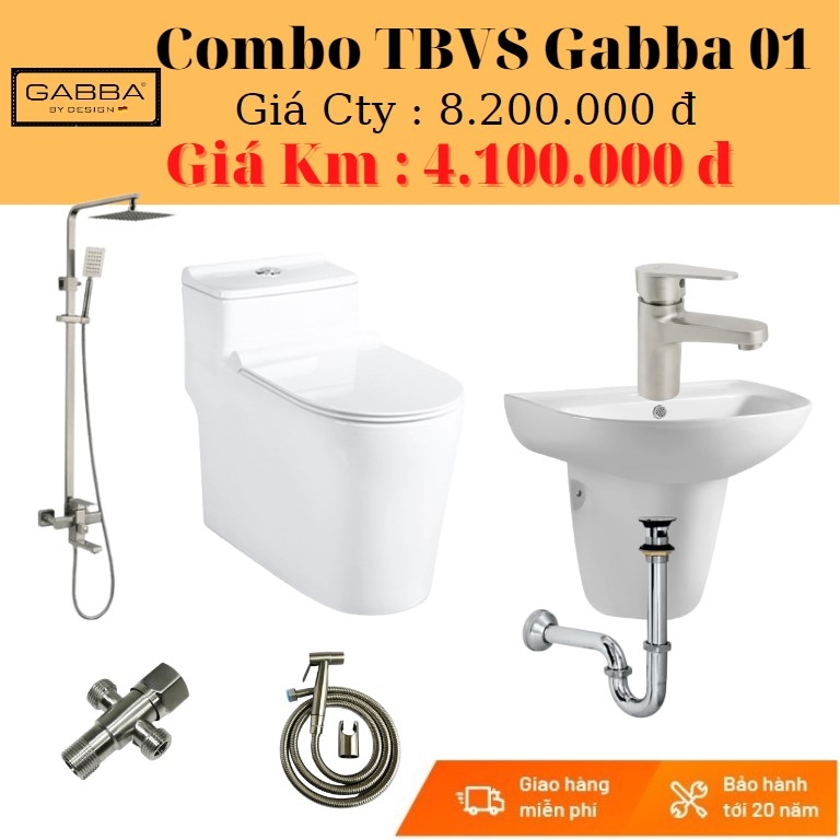 Combo bộ nhà tắm giá rẻ Gabba 01