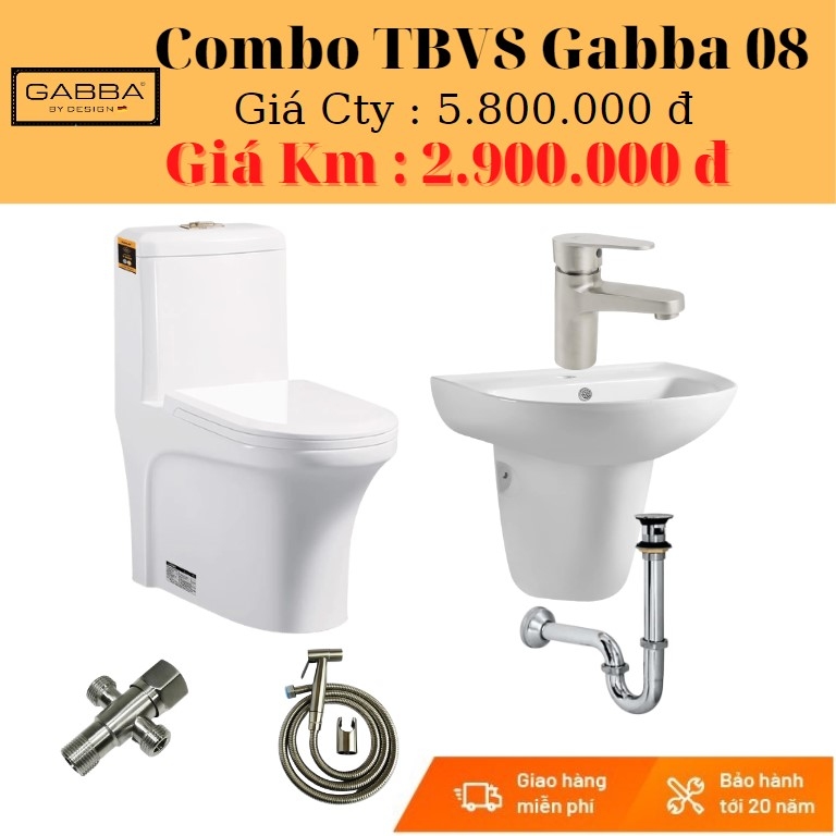 Combo bộ nhà tắm giá rẻ Gabba 08