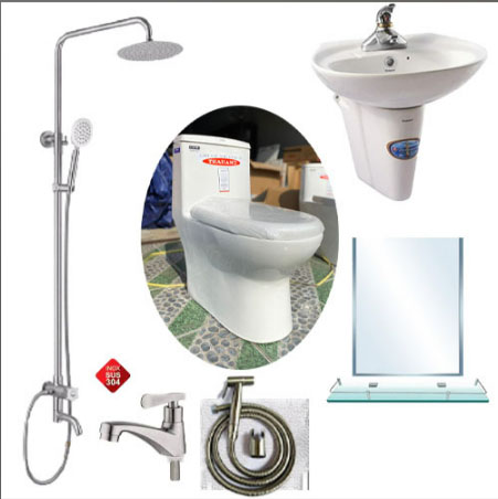 Combo bộ nhà tắm giá rẻ vòi lạnh