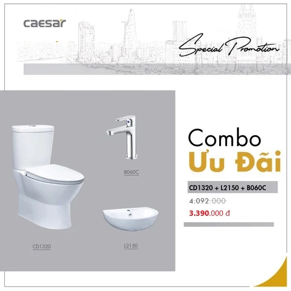 Combo thiết bị vệ sinh Viglacera 1 khối giá rẻ