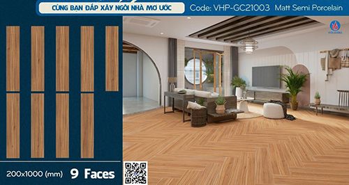 Gạch giả gỗ Viglacera 20×100 VHP-GC21003