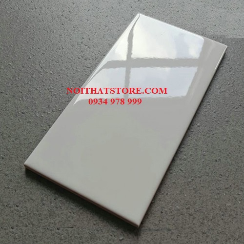 Gạch thẻ 10×20 xám bóng phẳng