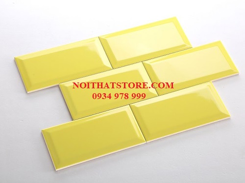Gạch thẻ màu vàng bóng vát