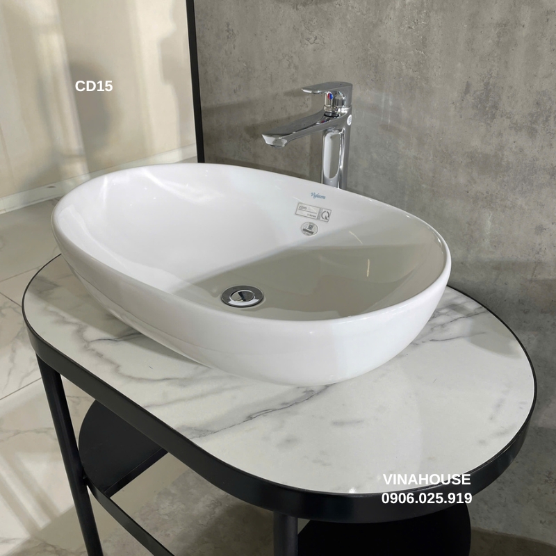 Chậu rửa Lavabo Viglacera CD15 đặt bàn