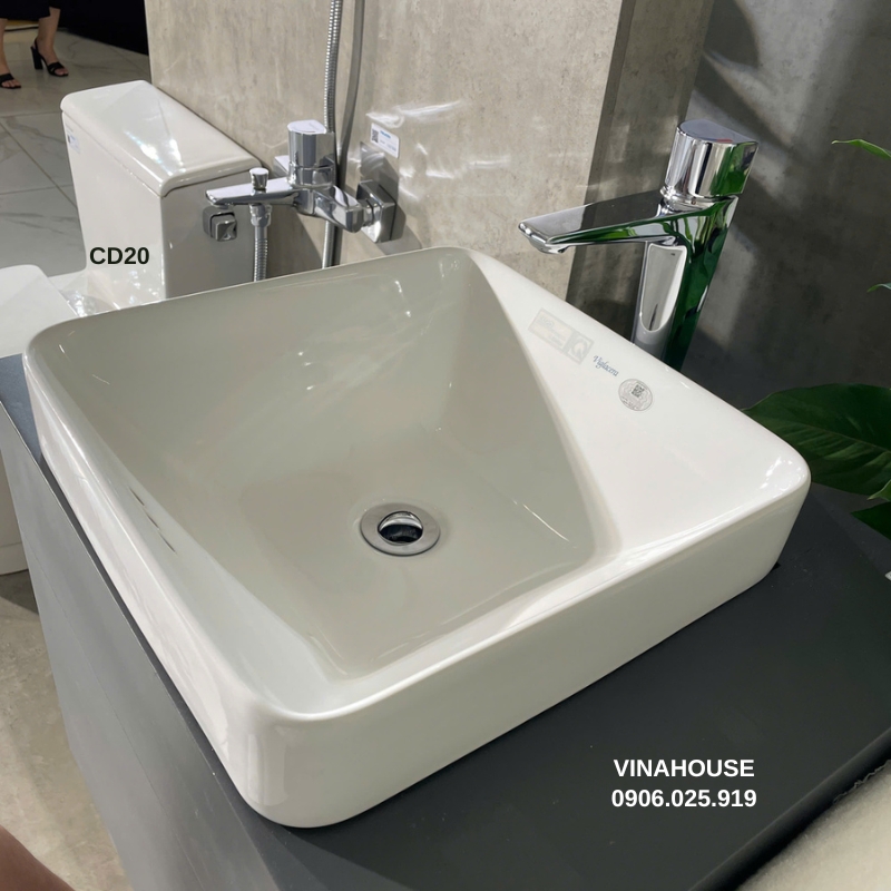 Chậu rửa Lavabo Viglacera CD20 đặt bàn