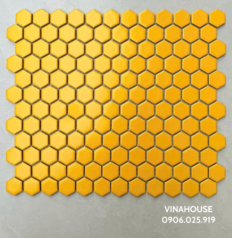 Gạch mosaic lục giác màu vàng