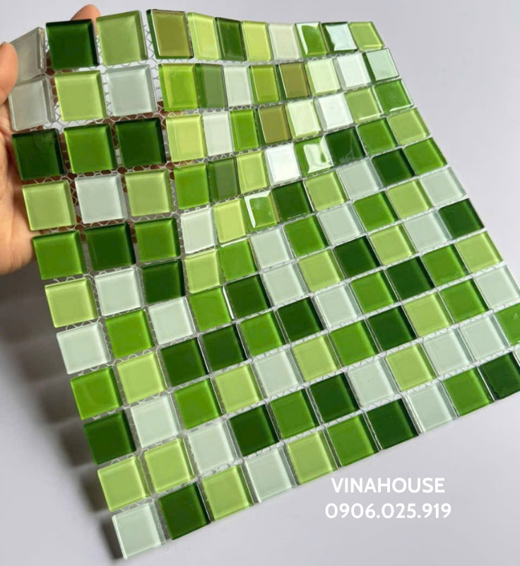 Gạch mosaic màu xanh lá - Ảnh 2