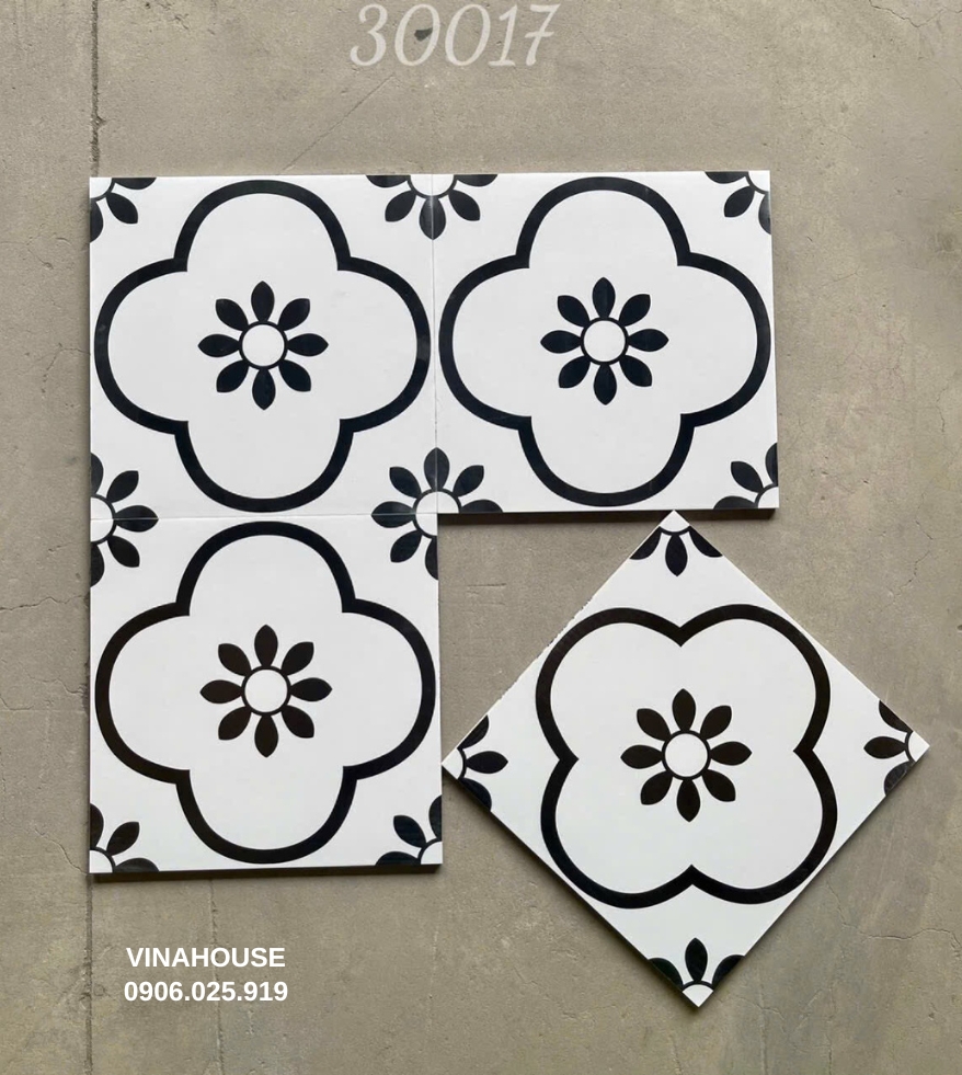 Gạch bông men hoa mai 20×20 30017