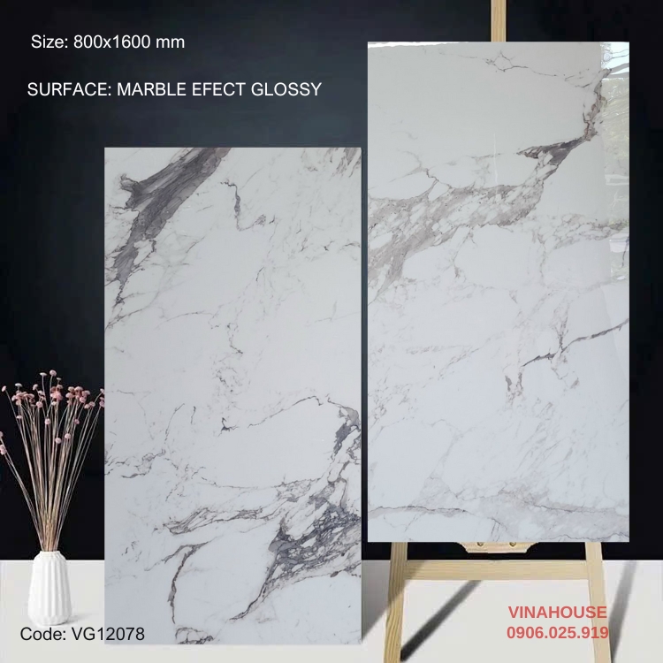 Gạch lát nền 80×160 bóng kính 12078