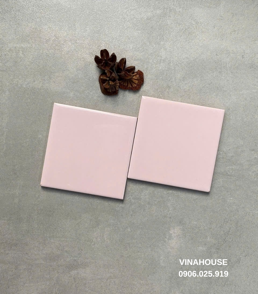 Gạch thẻ màu hồng 10×10