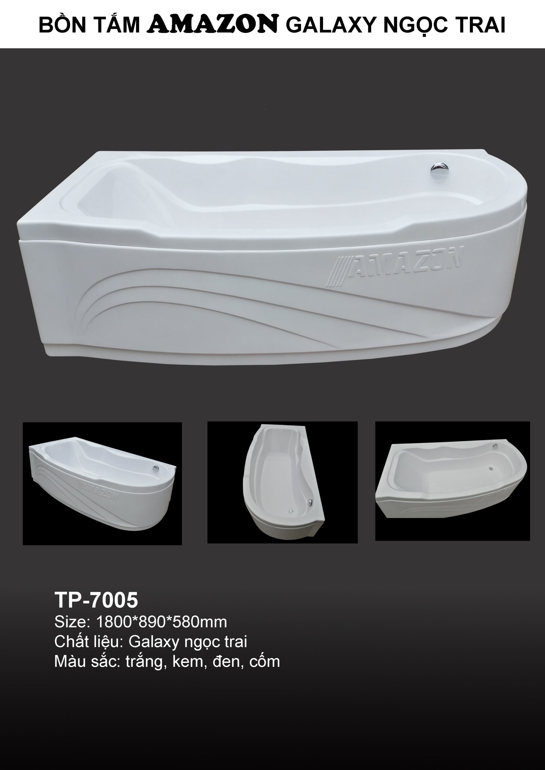 Bồn tắm Amazon mã TP-7005 hình  quả xoài