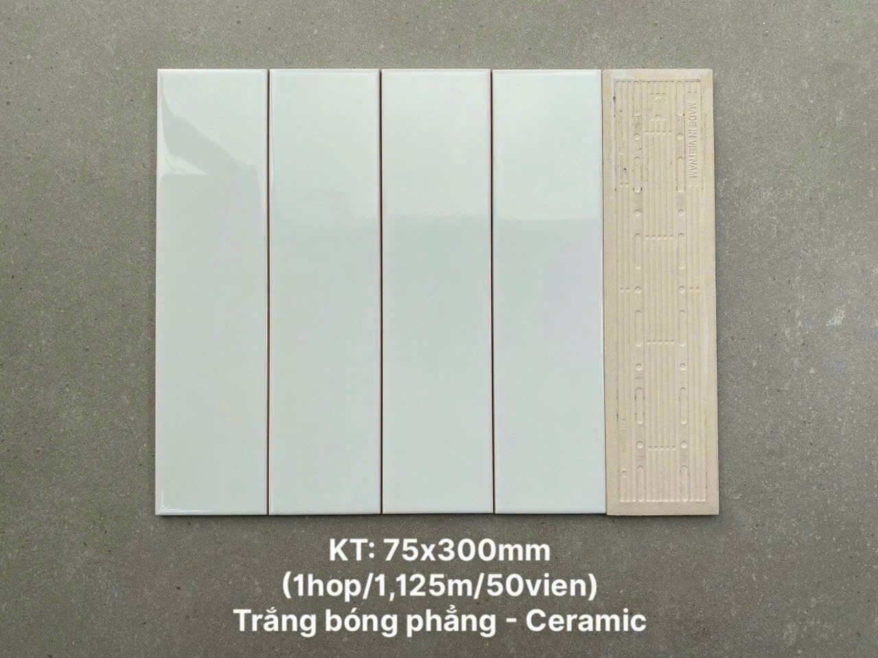 Gạch Trang Trí KT 75x300mm 75300 màu trắng