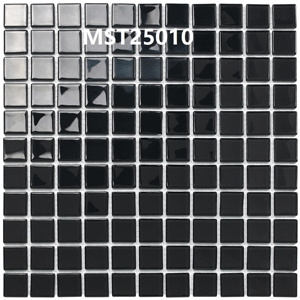 Gạch Mosaic Thủy Tinh Vàng Đen MST25010