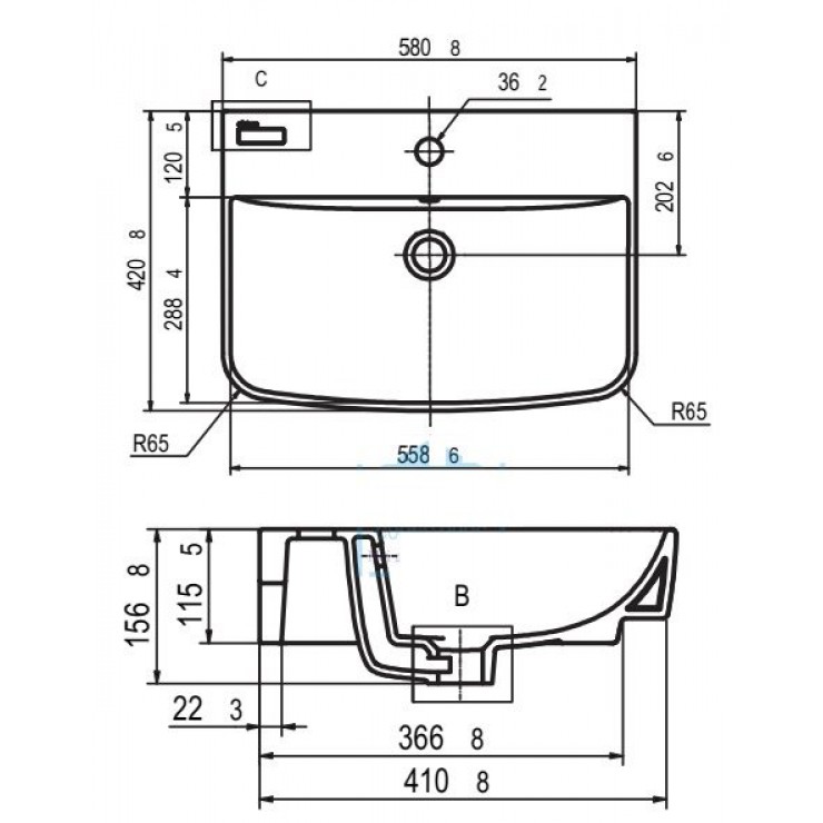 Chậu đặt bàn Viglacera CD58 - Ảnh 2